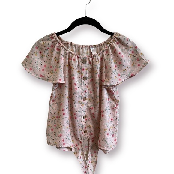 PULLOVER BLOUSE WITH TIE BOTTOM. NEW, NEVER WORN. PINK COLOR. SIZE 12. - Picture 1 of 2